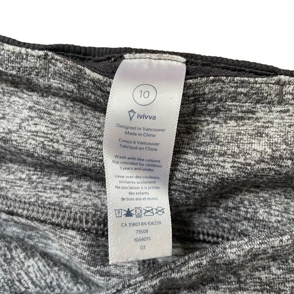 Ivivva Girls Leggings  *Gray/Black* Size 10 - Picture 7 of 9